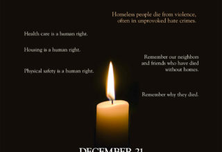 2017 National Homeless Persons’ Memorial Day