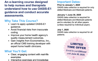Econometrica, Inc. Offers New OASIS-E1 Training Course – Get Prepared for Success!